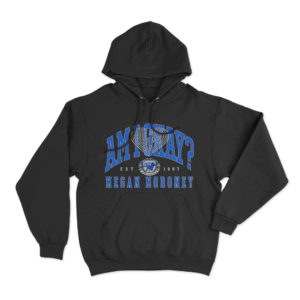 Am I Okay Rhinestone Hoodie Black
